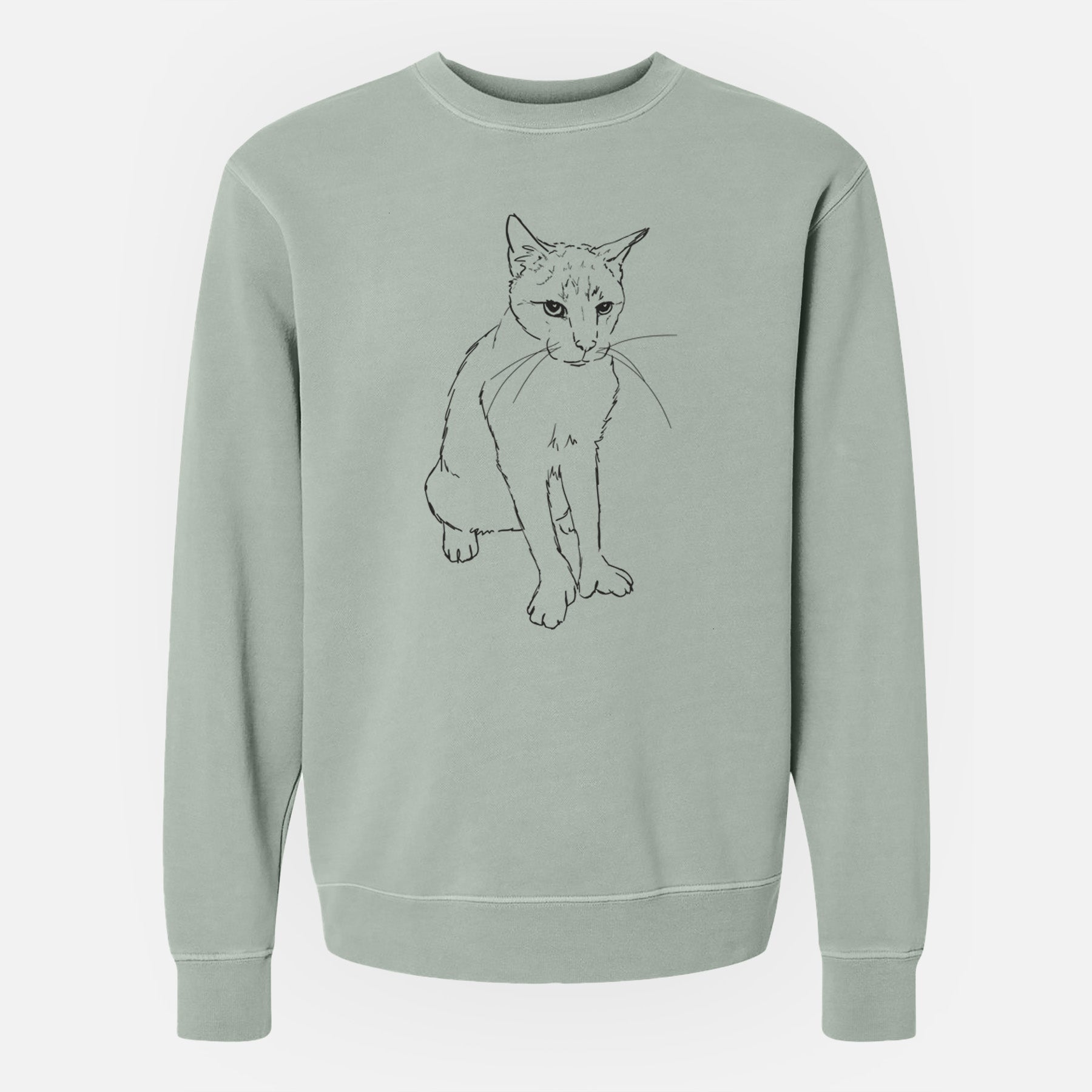 Doodled Henry the Cat - Unisex Pigment Dyed Crew Sweatshirt