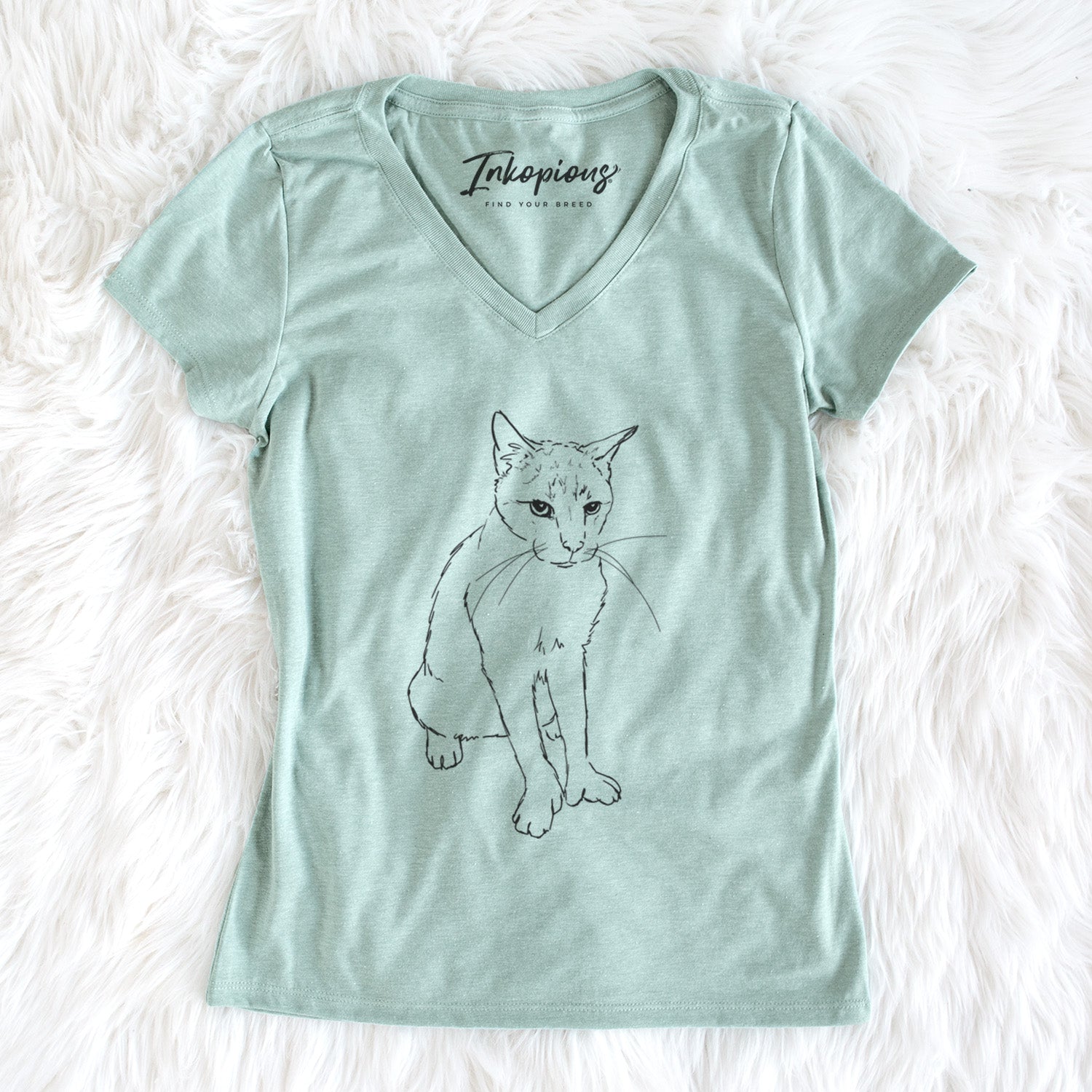 Doodled Henry the Cat - Women's Perfect V-neck Shirt