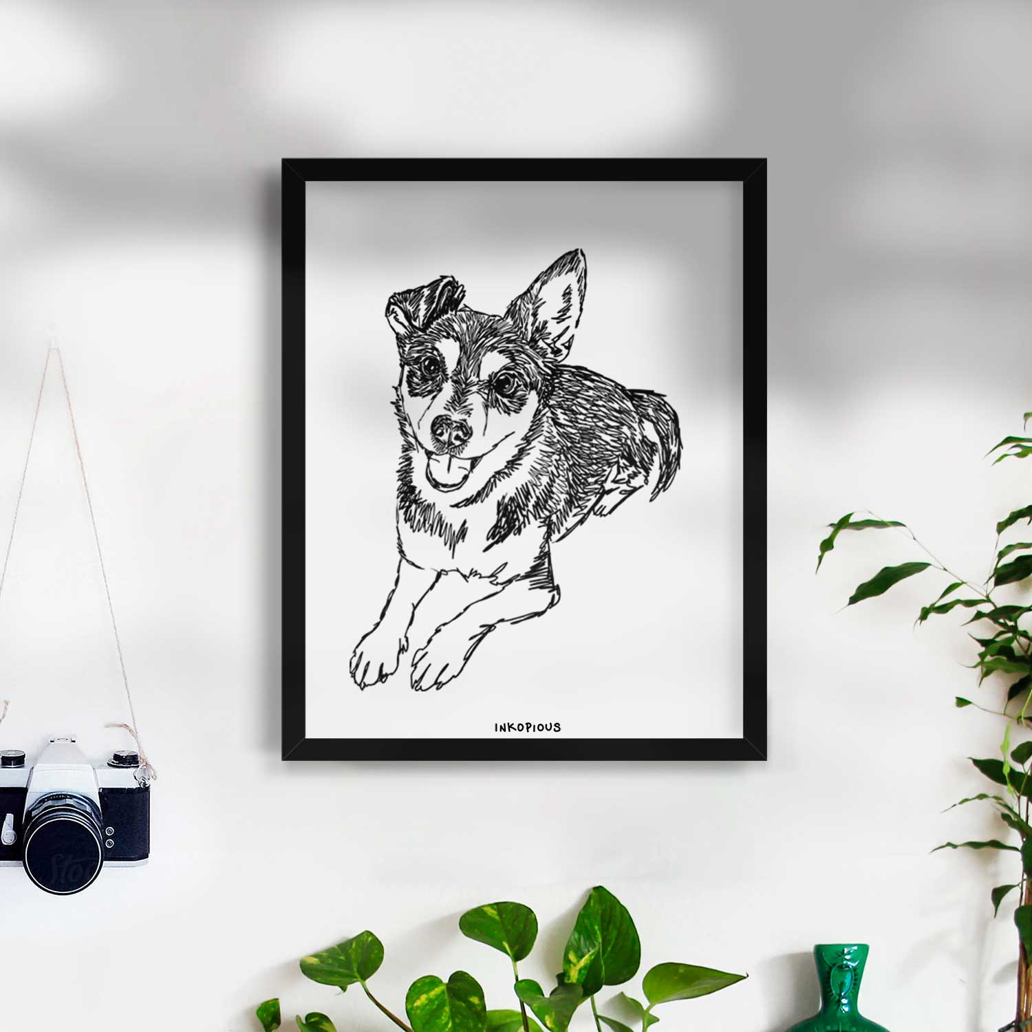 Doodled Hercules the Terrier Mix Art Print