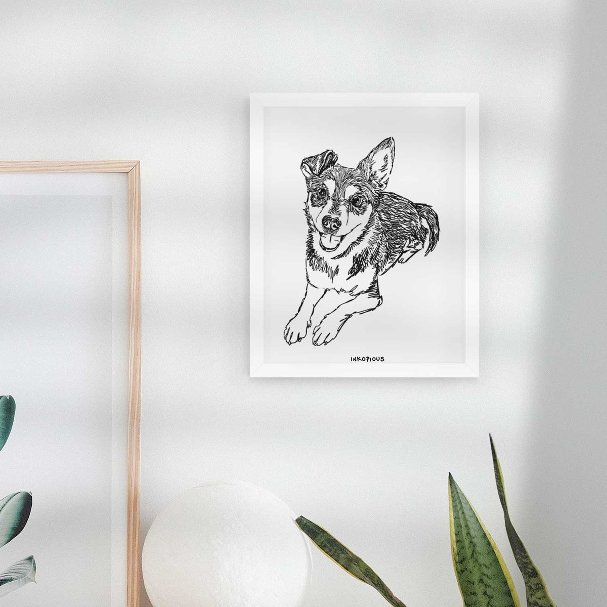 Doodled Hercules the Terrier Mix Art Print