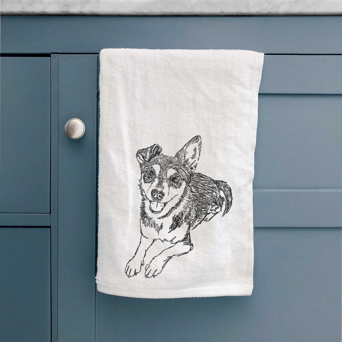 Doodled Hercules the Terrier Mix Decorative Hand Towel