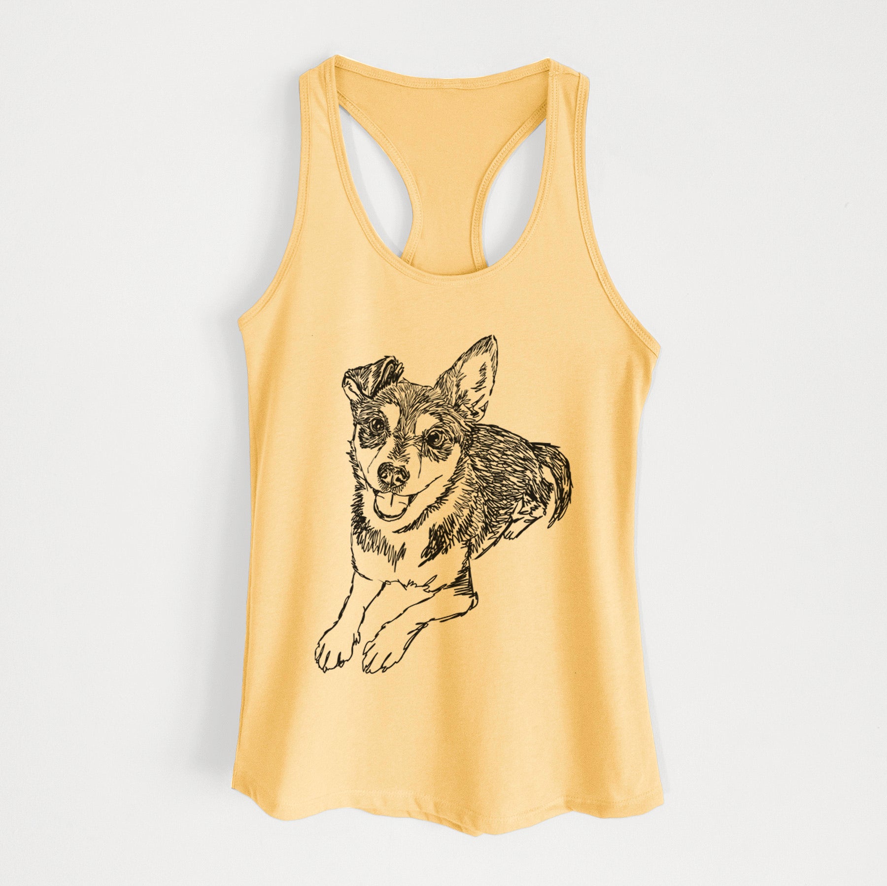 Doodled Hercules the Terrier Mix - Women's Racerback Tanktop