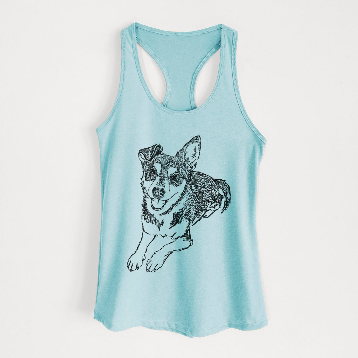 Doodled Hercules the Terrier Mix - Women&#39;s Racerback Tanktop