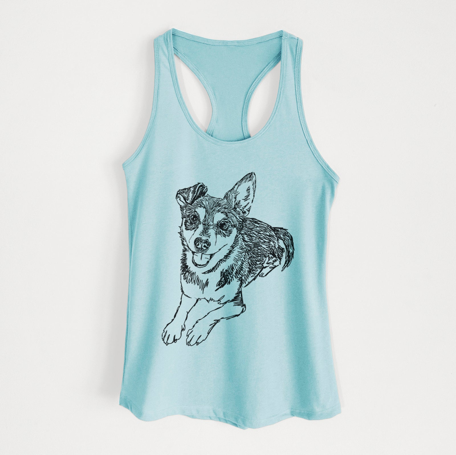 Doodled Hercules the Terrier Mix - Women's Racerback Tanktop