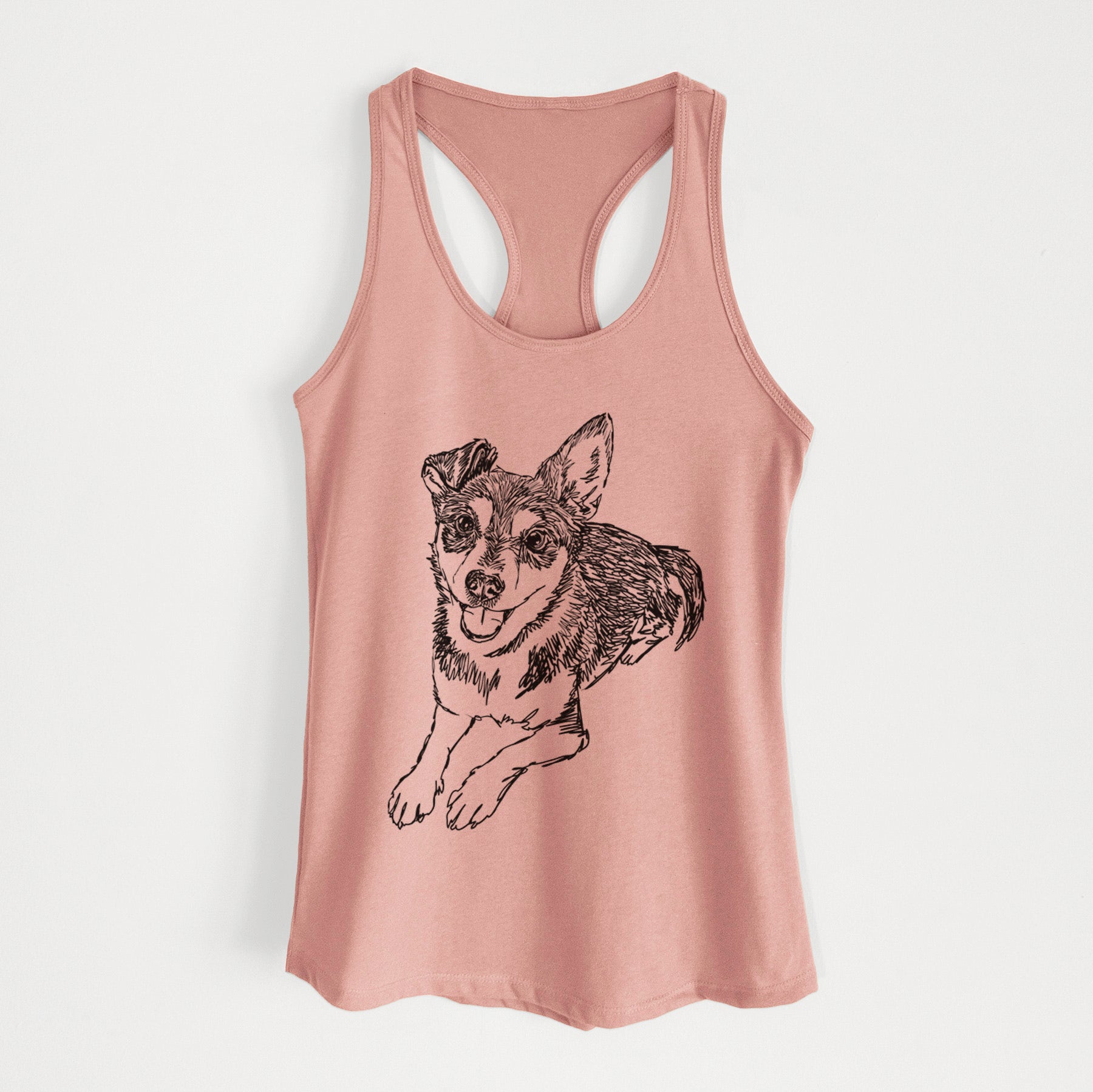 Doodled Hercules the Terrier Mix - Women's Racerback Tanktop