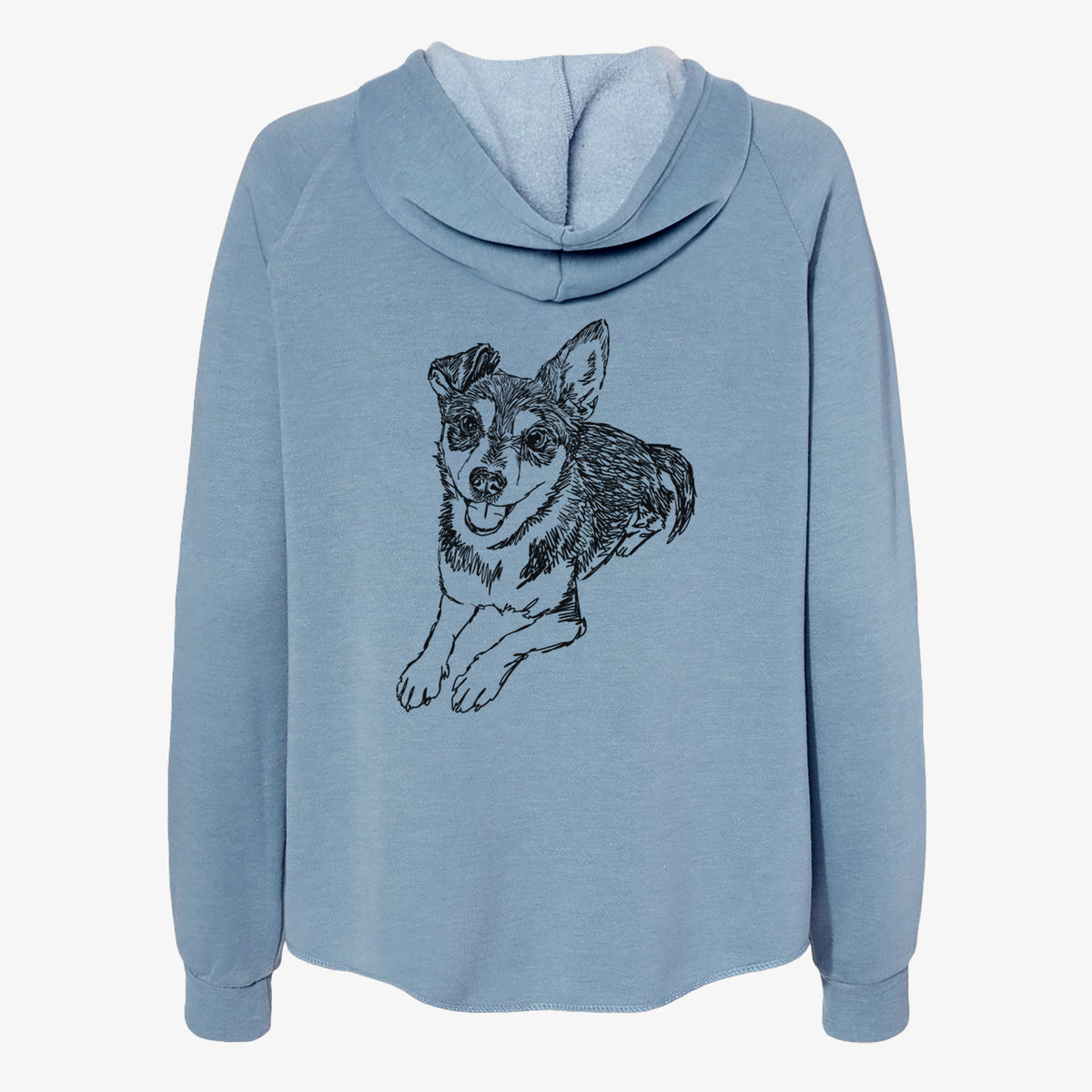 Doodled Hercules the Terrier Mix - Women's Cali Wave Zip-Up Sweatshirt