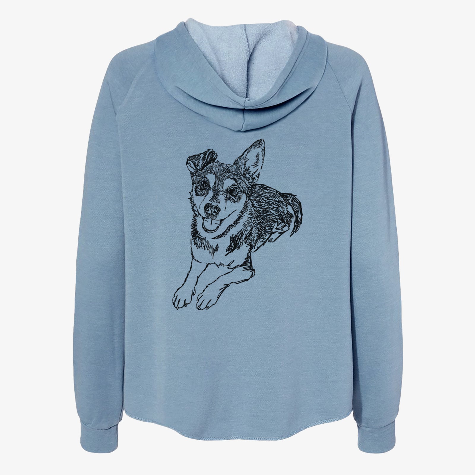 Doodled Hercules the Terrier Mix - Women's Cali Wave Zip-Up Sweatshirt