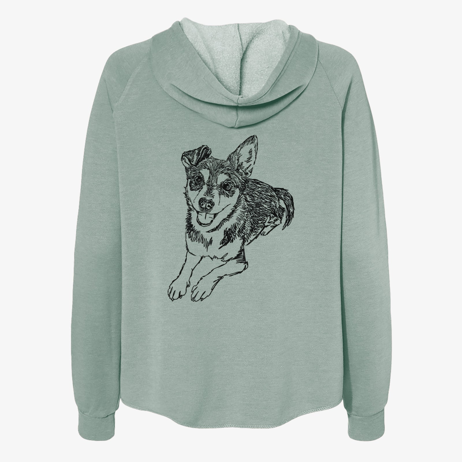 Doodled Hercules the Terrier Mix - Women's Cali Wave Zip-Up Sweatshirt