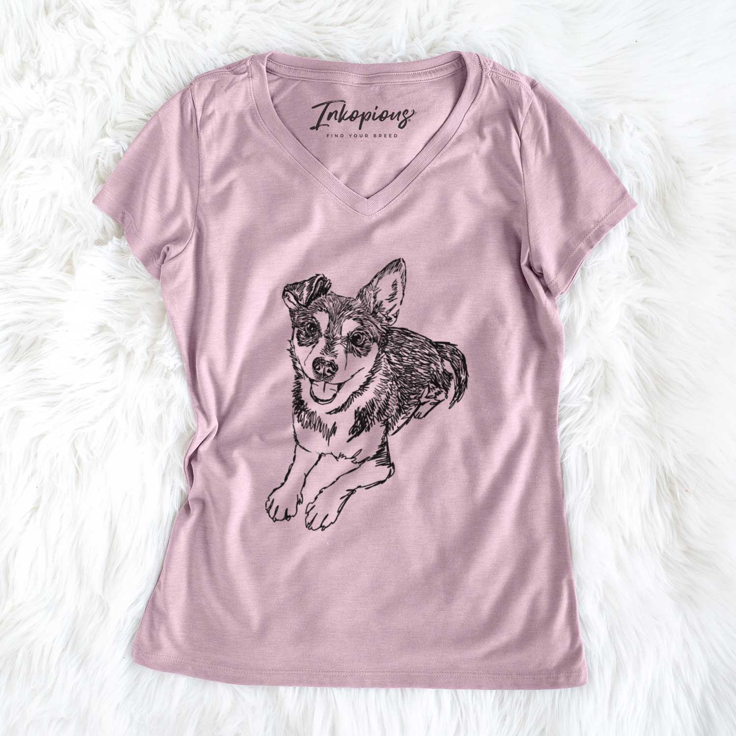 Doodled Hercules the Terrier Mix - Women's V-neck Shirt