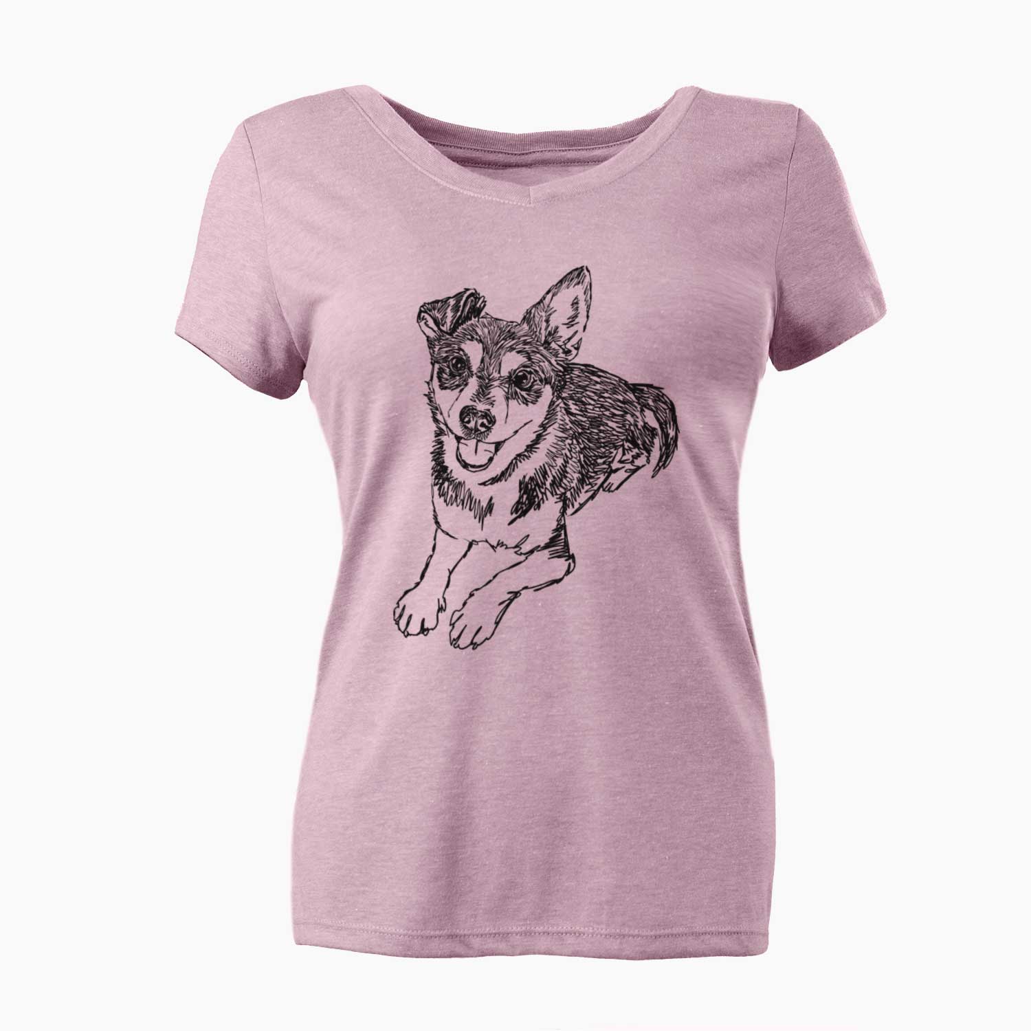 Doodled Hercules the Terrier Mix - Women's V-neck Shirt