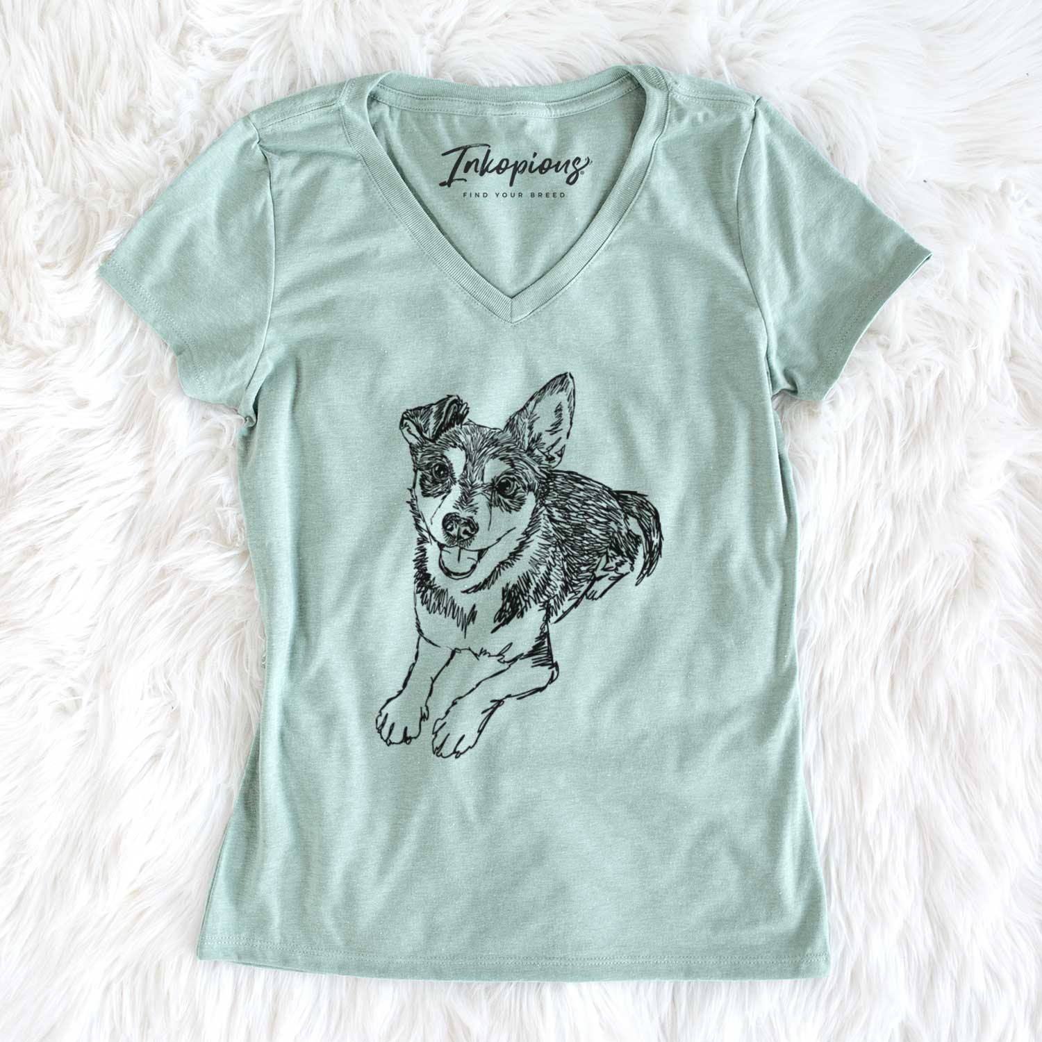 Doodled Hercules the Terrier Mix - Women's V-neck Shirt