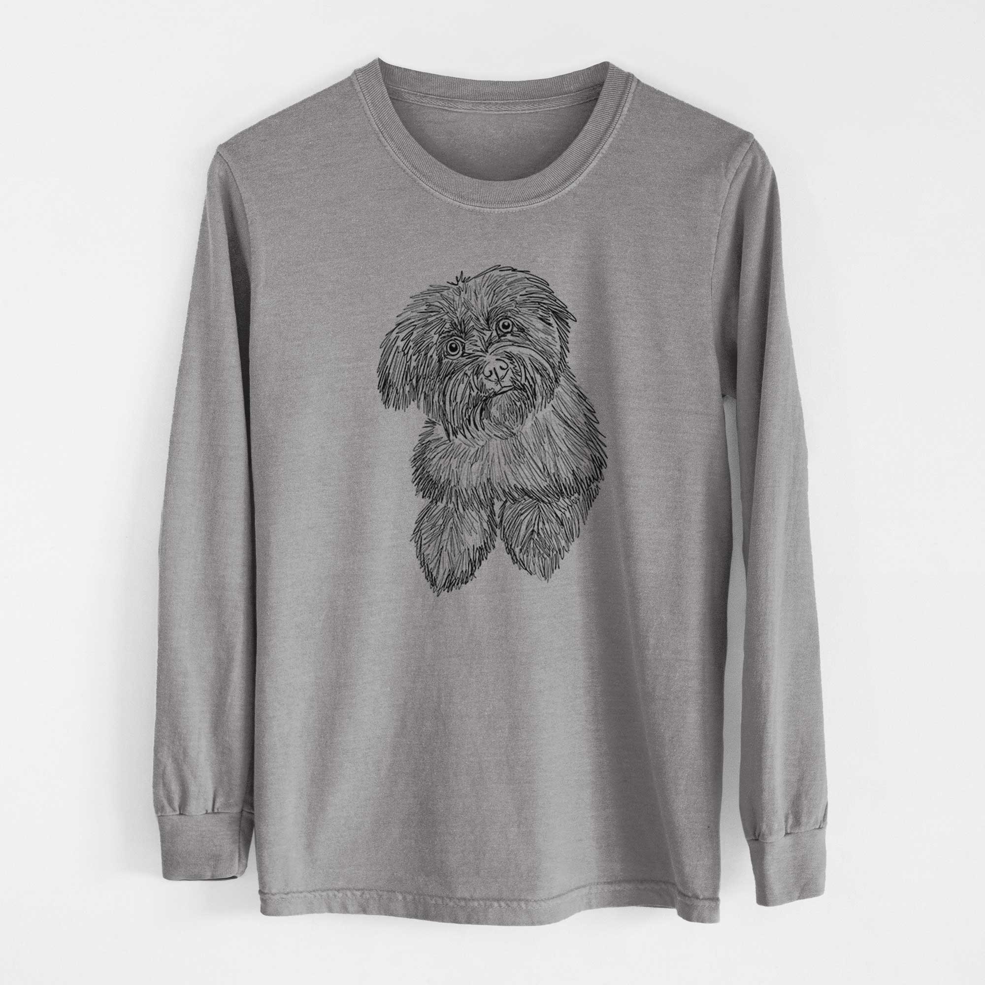 Doodled Hershey the Havanese - Heavyweight 100% Cotton Long Sleeve