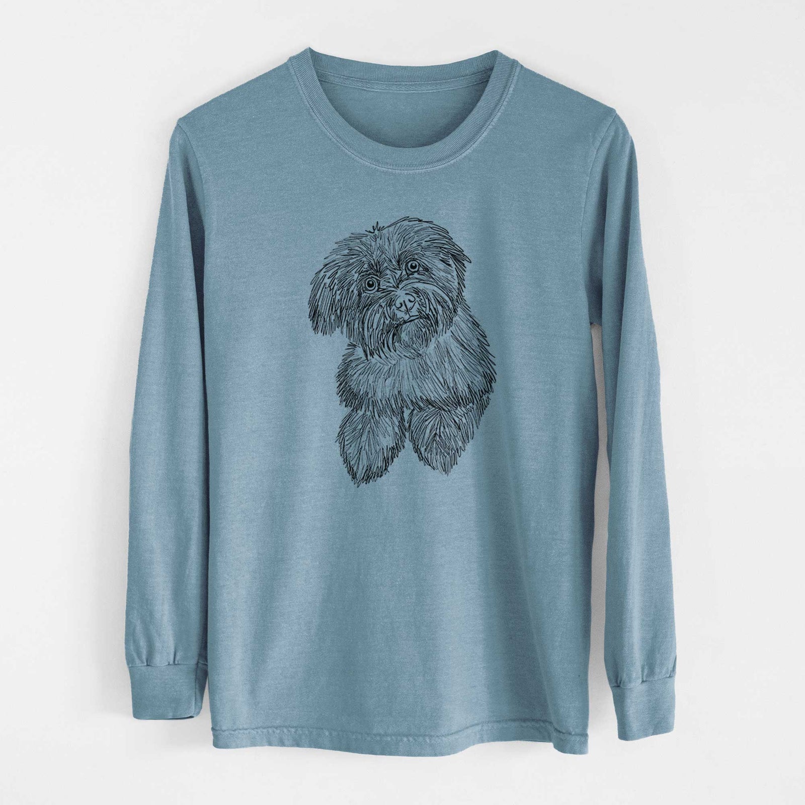 Doodled Hershey the Havanese - Heavyweight 100% Cotton Long Sleeve