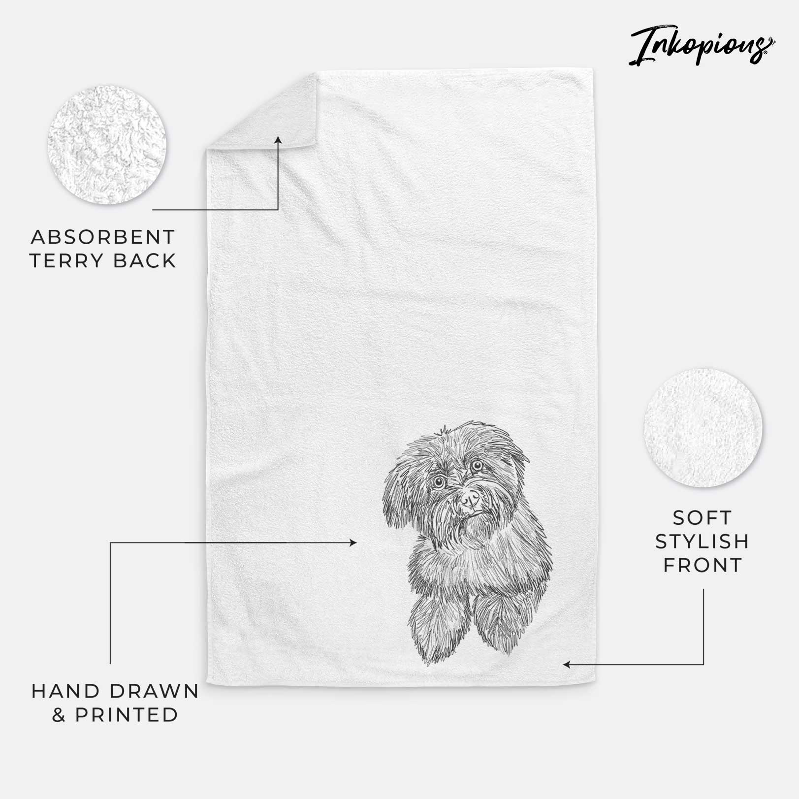 Doodled Hershey the Havanese Decorative Hand Towel