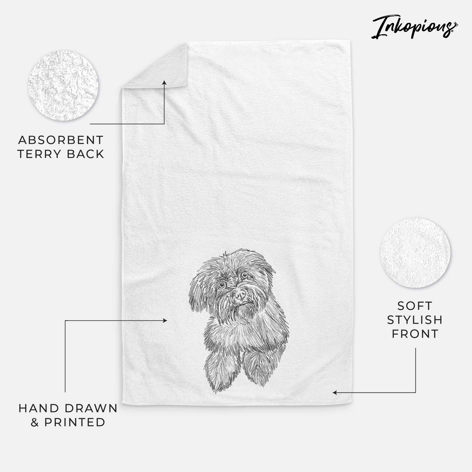 Doodled Hershey the Havanese Decorative Hand Towel