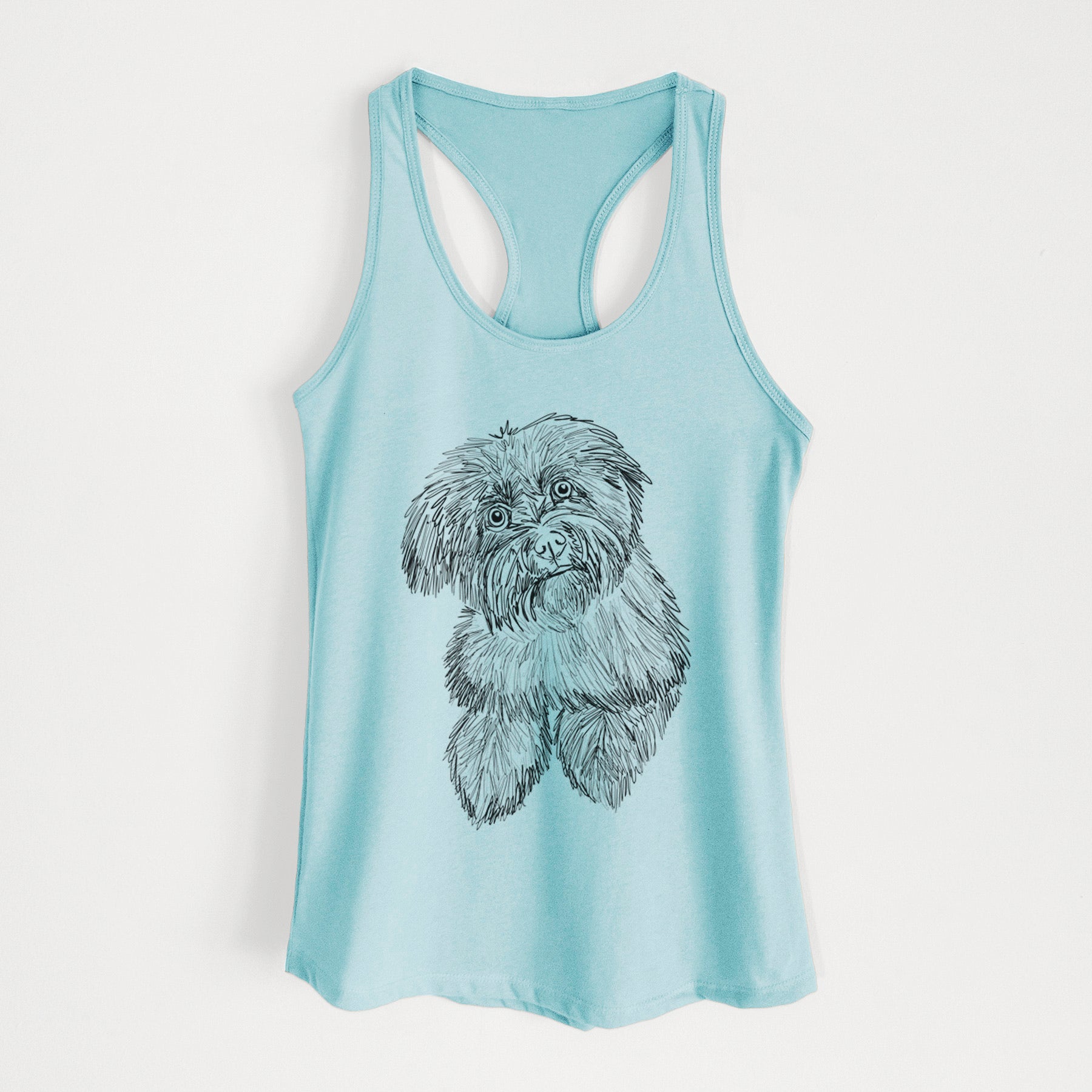 Doodled Hershey the Havanese - Women's Racerback Tanktop