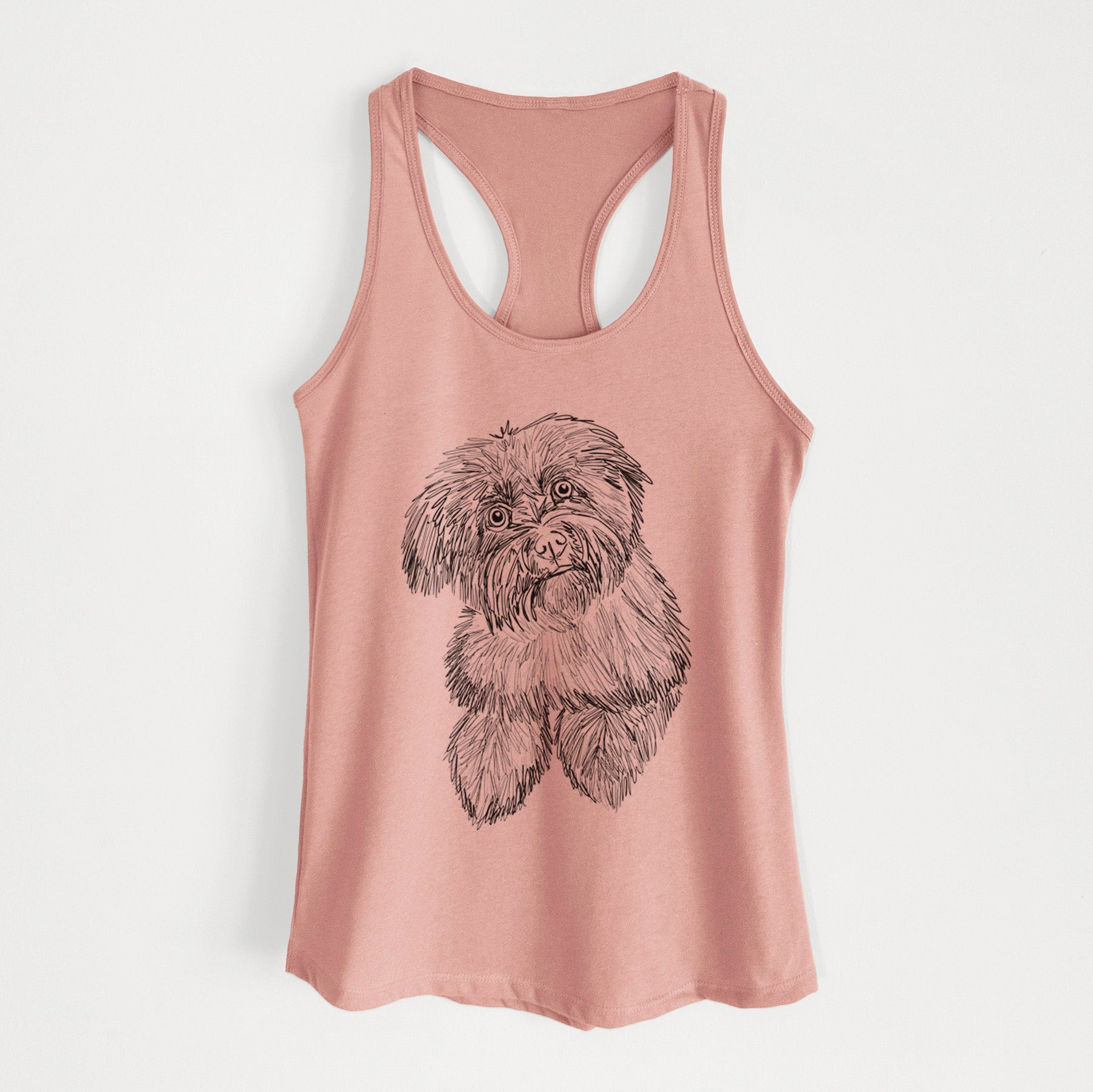 Doodled Hershey the Havanese - Women's Racerback Tanktop