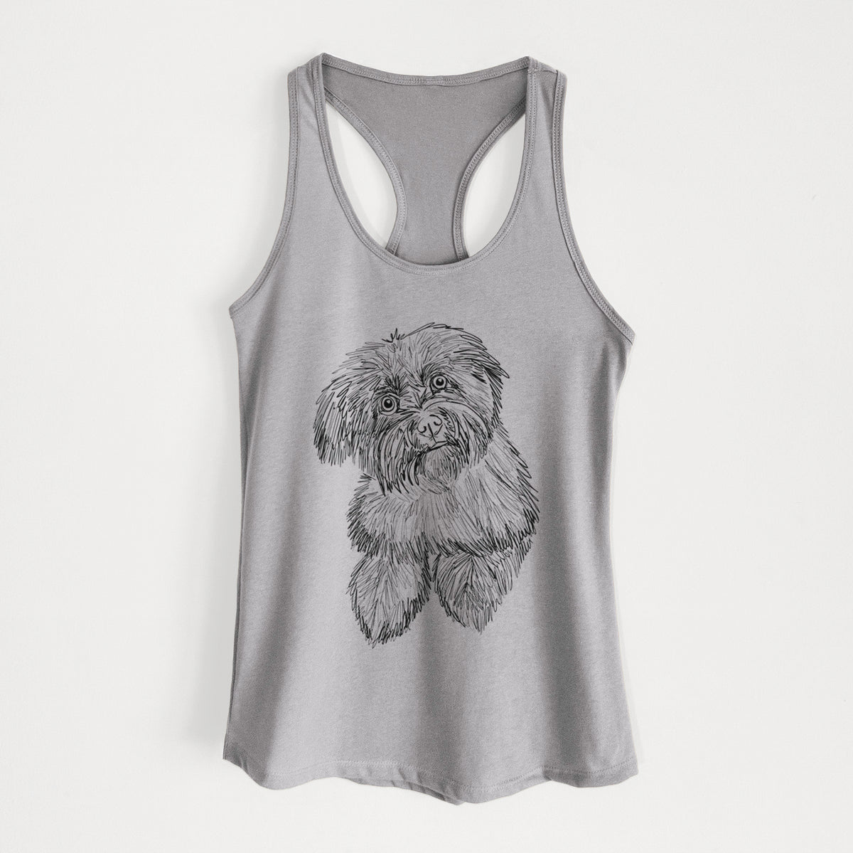 Doodled Hershey the Havanese - Women's Racerback Tanktop
