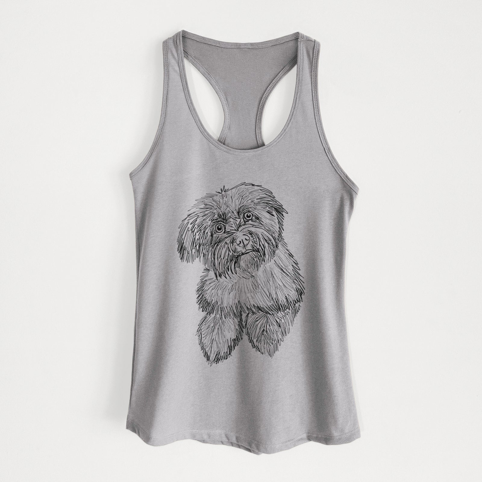 Doodled Hershey the Havanese - Women's Racerback Tanktop