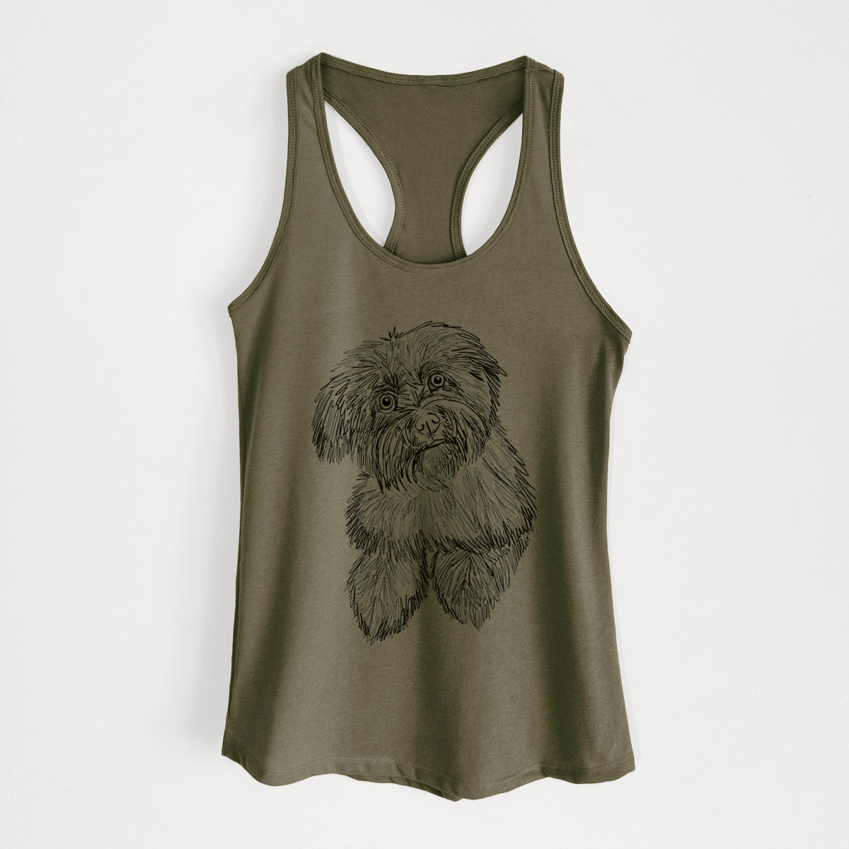 Doodled Hershey the Havanese - Women's Racerback Tanktop