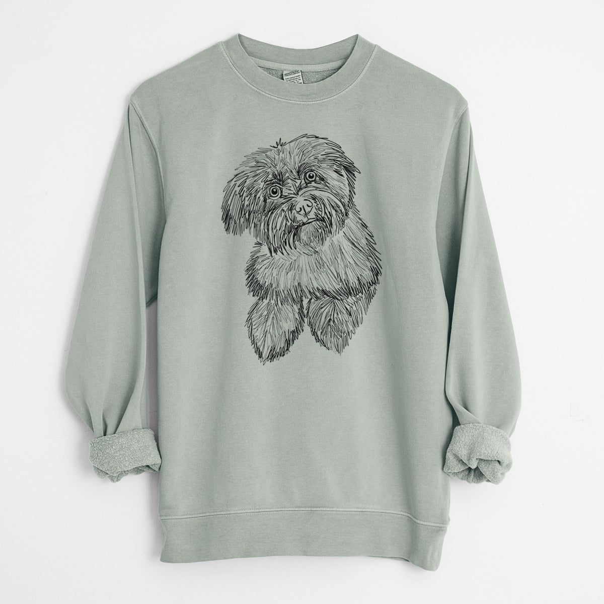 Doodled Hershey the Havanese - Unisex Pigment Dyed Crew Sweatshirt