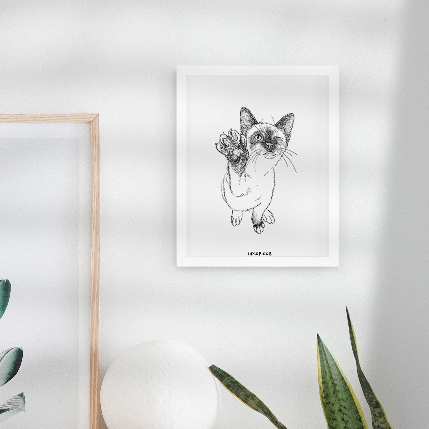 Doodled Hoggle the Siamese Cat Art Print