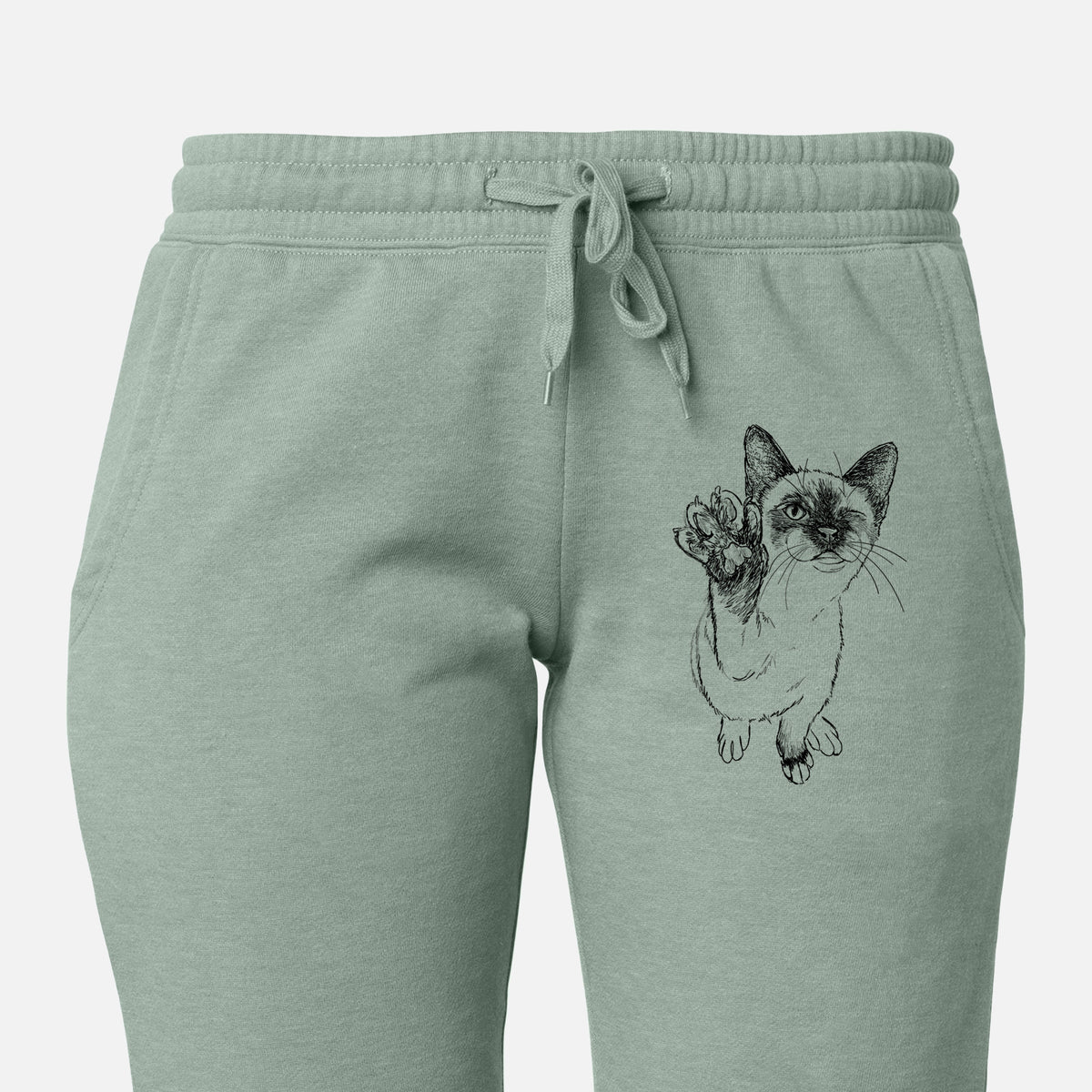 Doodled Hoggle the Siamese Cat - Women&#39;s Cali Wave Joggers