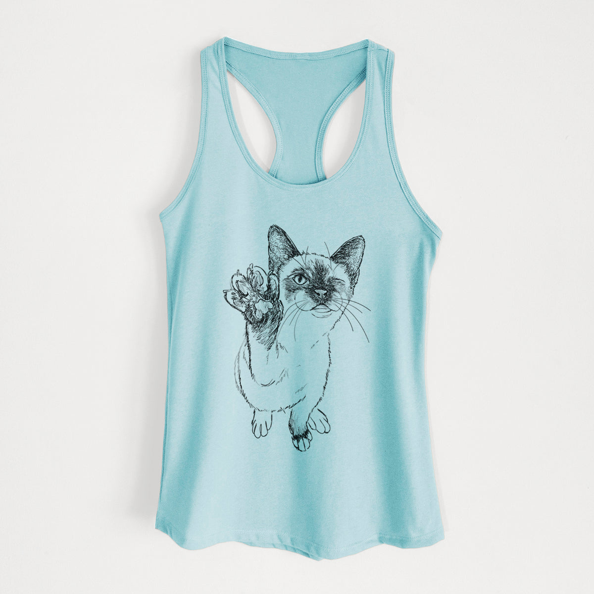 Doodled Hoggle the Siamese Cat - Women&#39;s Racerback Tanktop