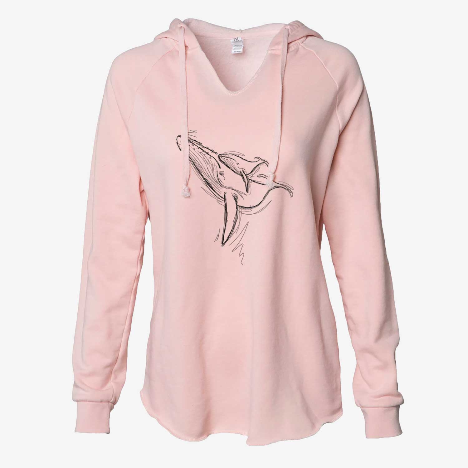 Doodled Mama and Baby the Humpback Whale - Cali Wave Hooded Sweatshirt