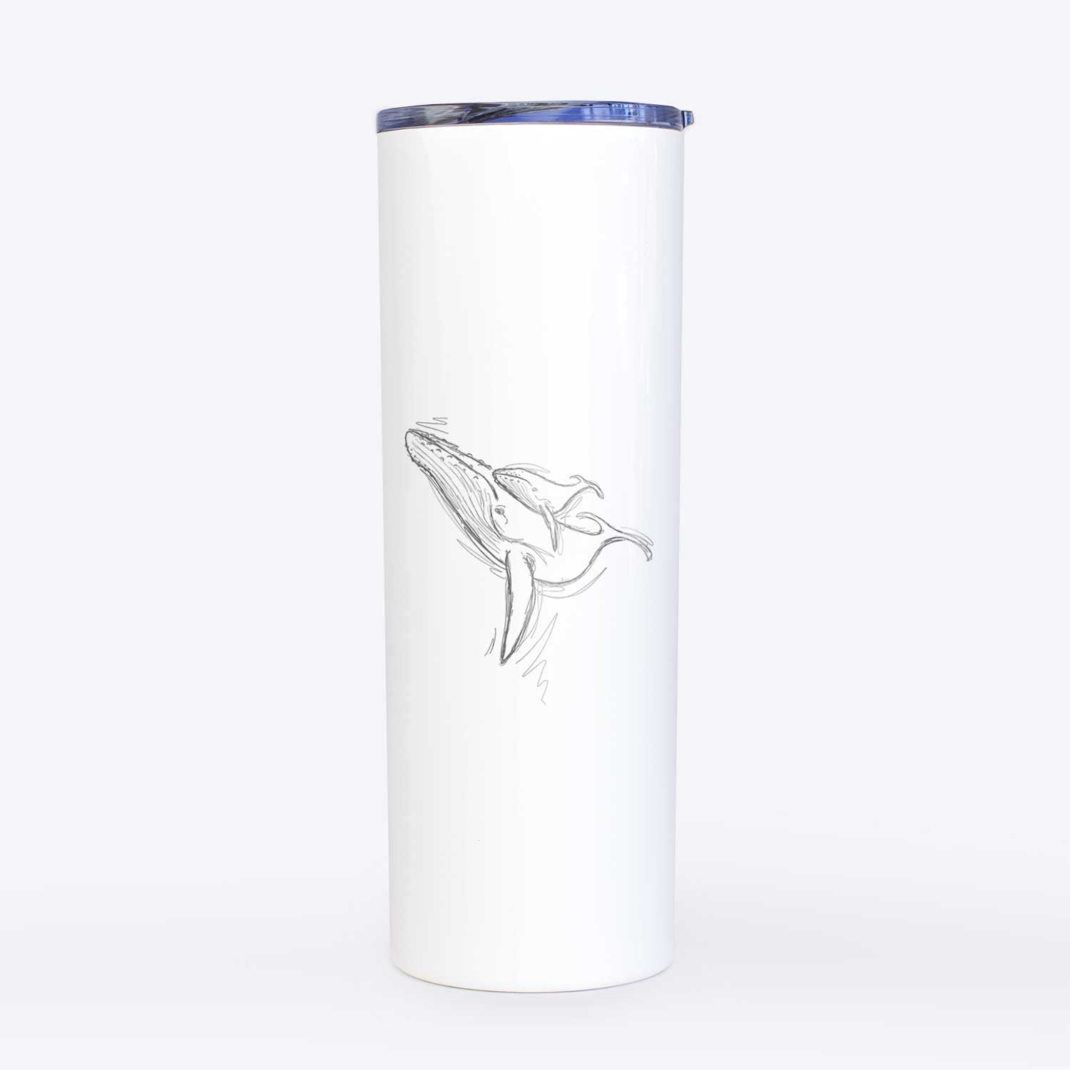 Doodled Mama and Baby the Humpback Whale - 20oz Skinny Tumbler