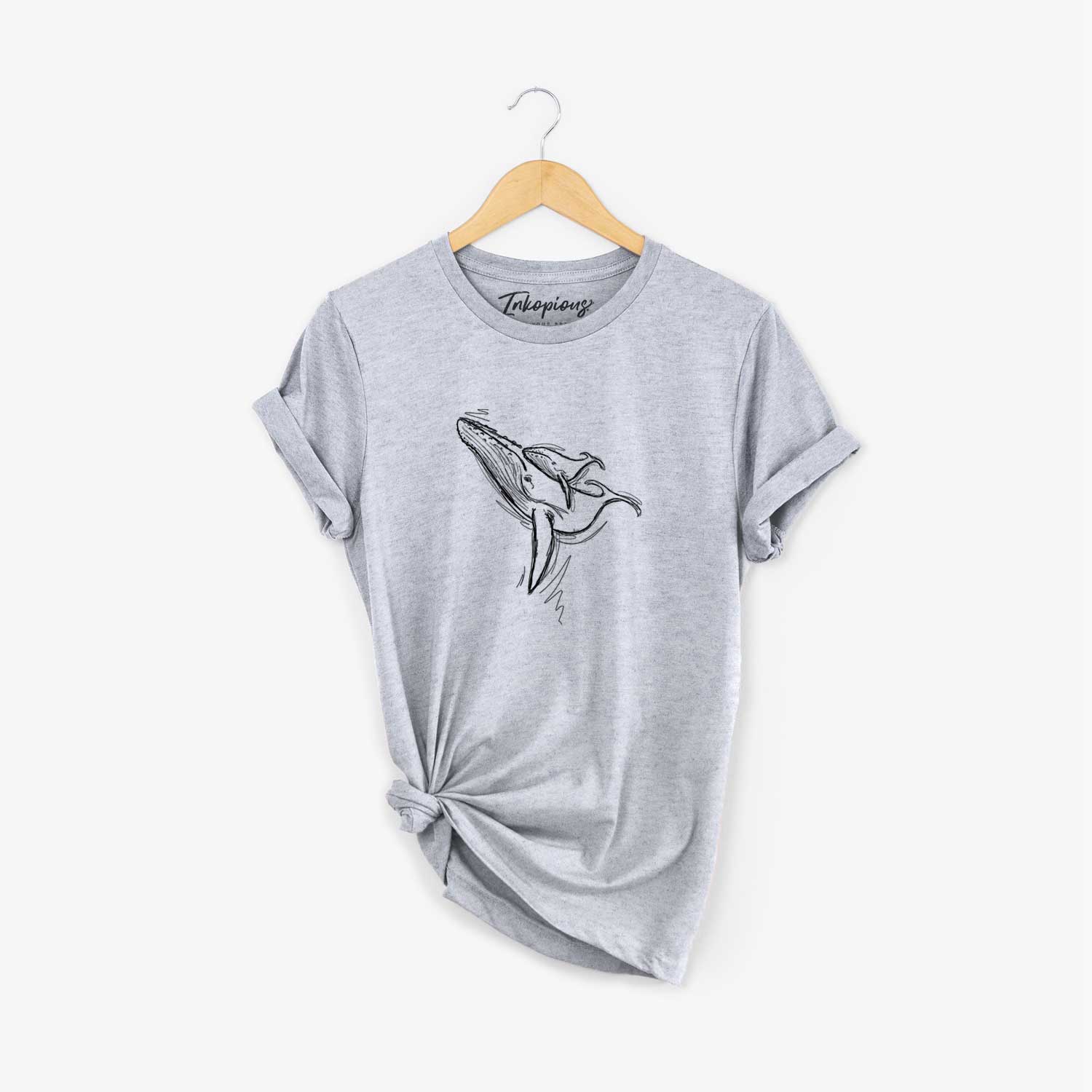 Doodled Mama and Baby the Humpback Whale - Unisex Crewneck