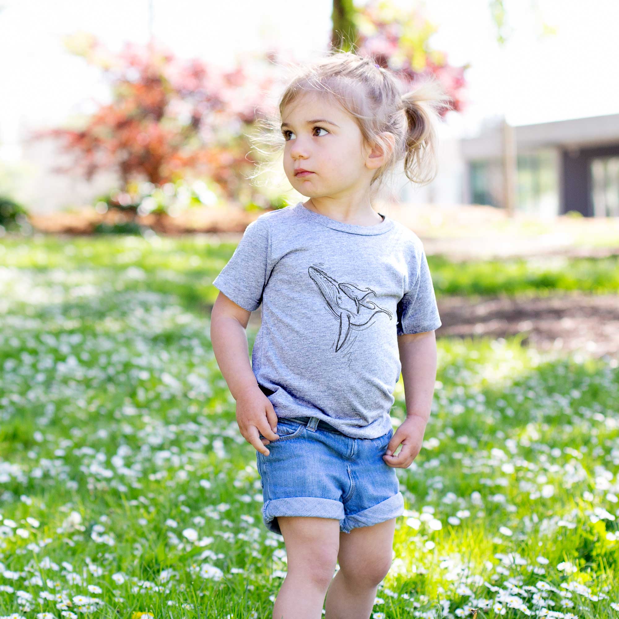 Doodled Mama and Baby the Humpback Whale - Kids/Youth/Toddler Shirt