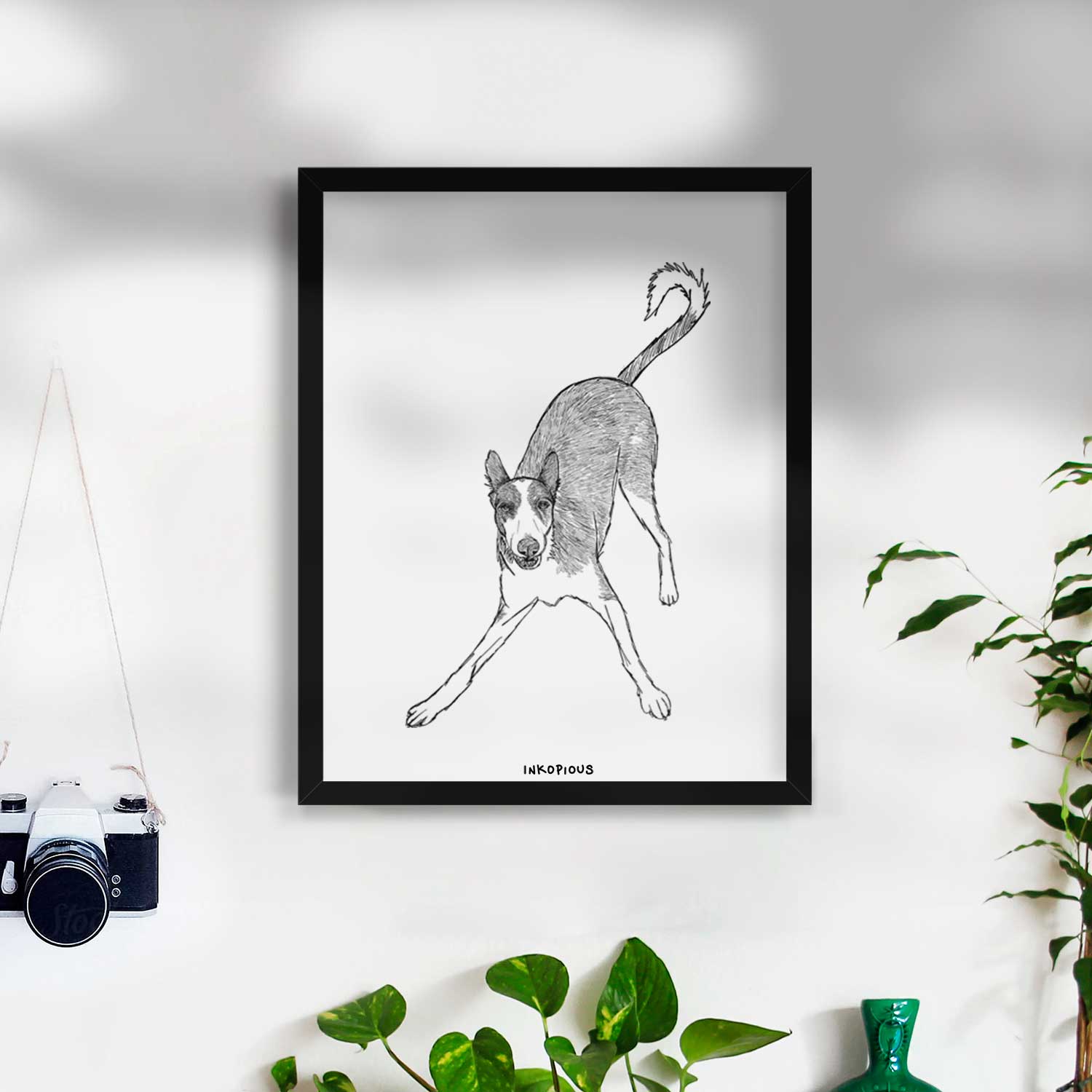 Doodled Hunee the Ibizan Sighthound Art Print