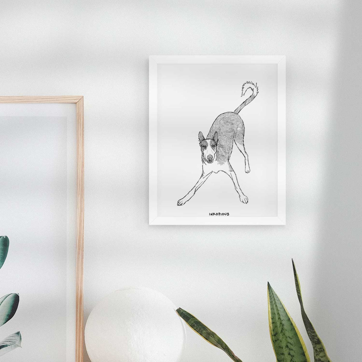 Doodled Hunee the Ibizan Sighthound Art Print