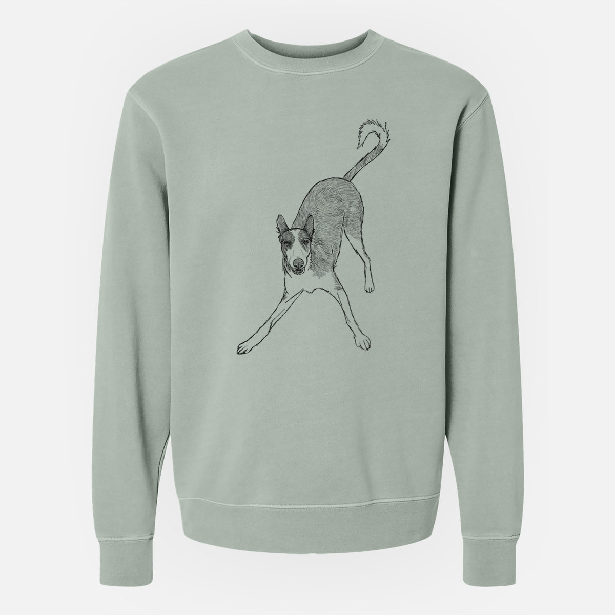 Doodled Hunee the Ibizan Sighthound - Unisex Pigment Dyed Crew Sweatshirt