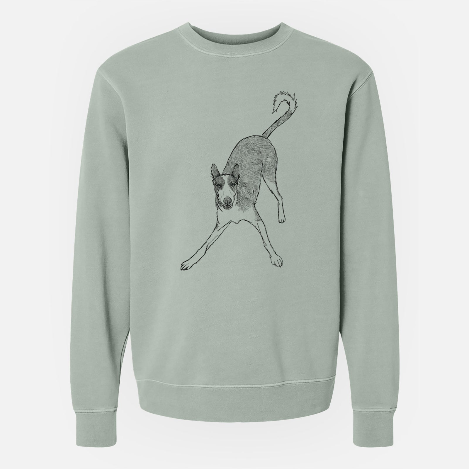 Doodled Hunee the Ibizan Sighthound - Unisex Pigment Dyed Crew Sweatshirt