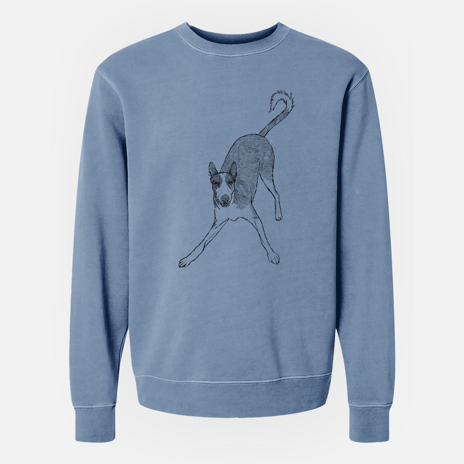 Doodled Hunee the Ibizan Sighthound - Unisex Pigment Dyed Crew Sweatshirt