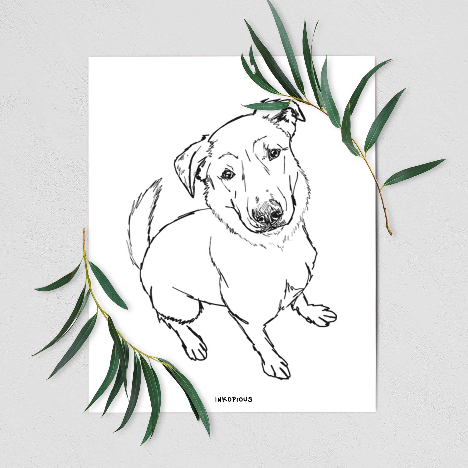 Doodled Ike the Lab Mix Art Print