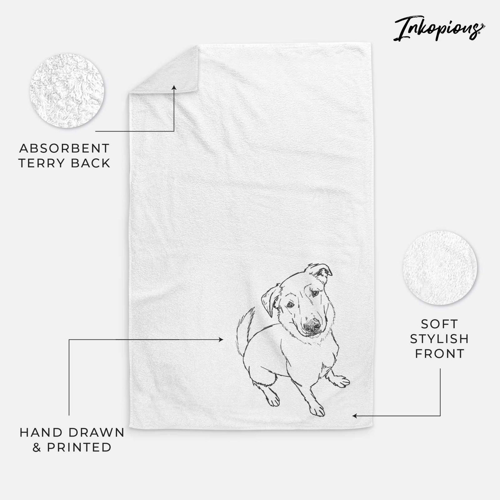 Doodled Ike the Lab Mix Decorative Hand Towel