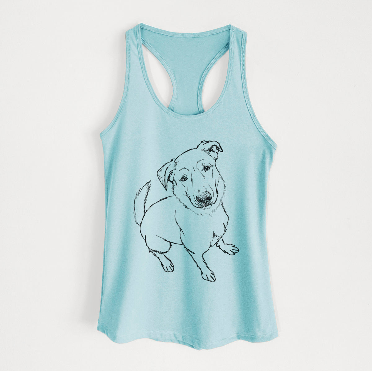 Doodled Ike the Lab Mix - Women&#39;s Racerback Tanktop