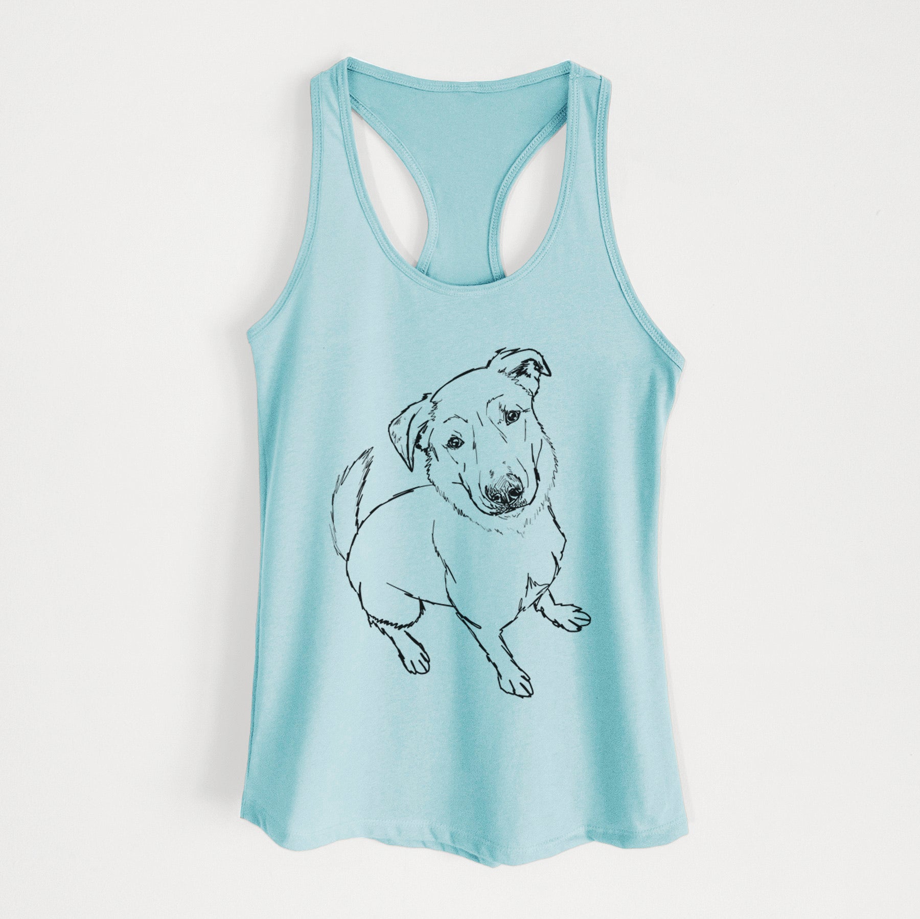 Doodled Ike the Lab Mix - Women's Racerback Tanktop