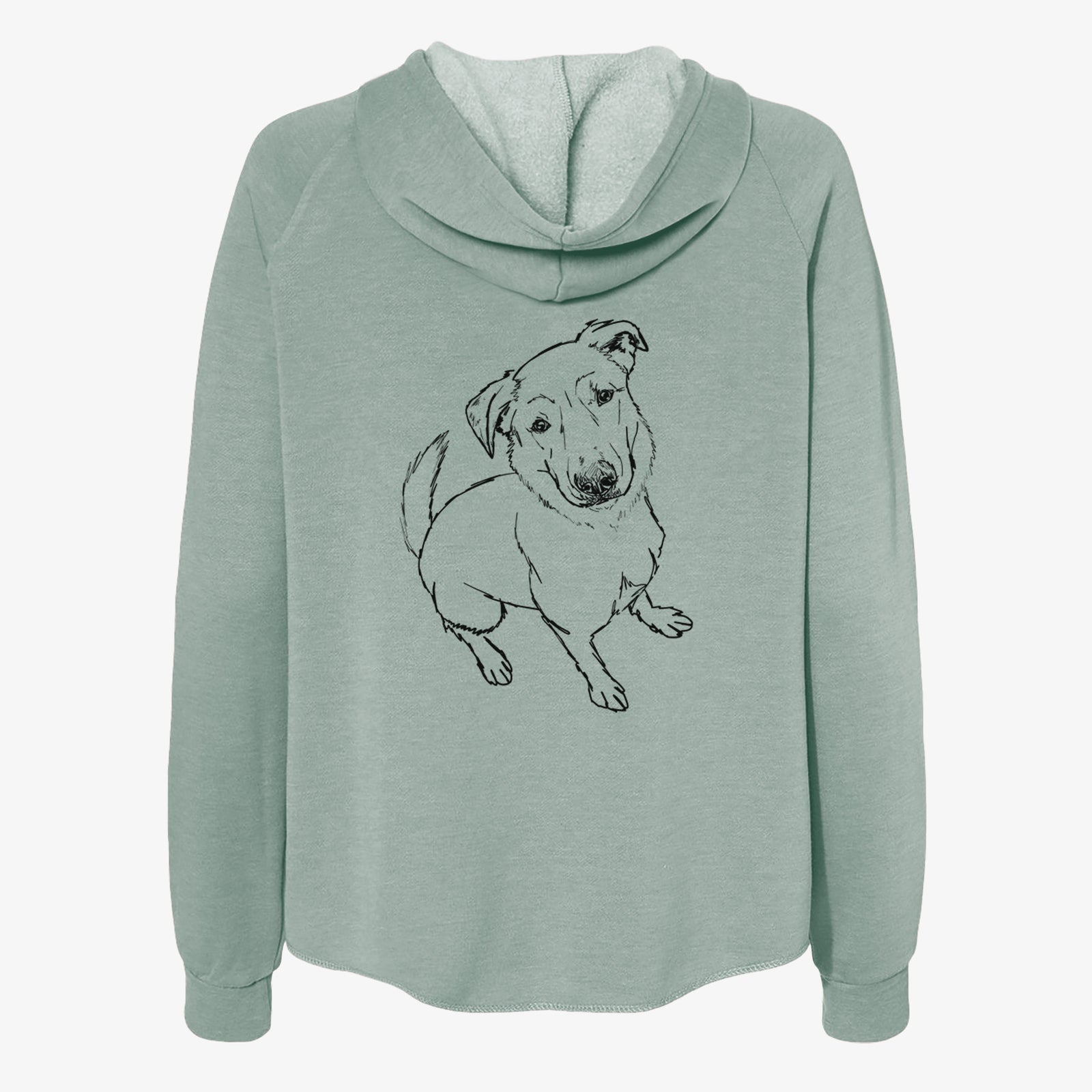 Doodled Ike the Lab Mix - Women's Cali Wave Zip-Up Sweatshirt