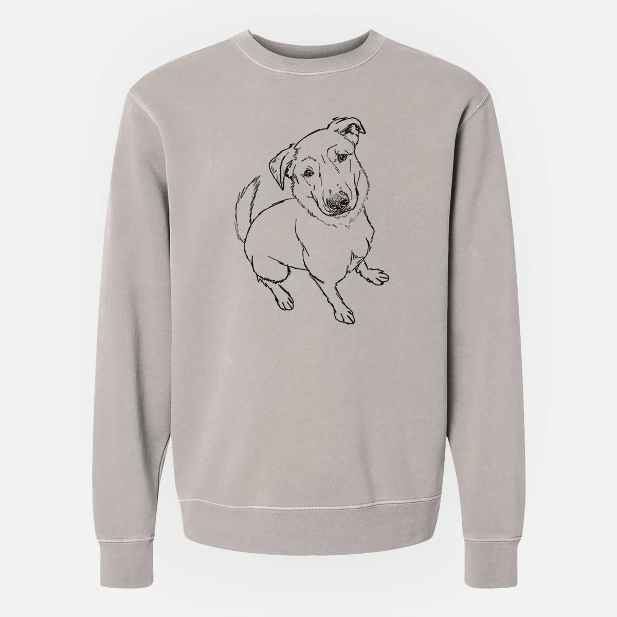 Doodled Ike the Lab Mix - Unisex Pigment Dyed Crew Sweatshirt