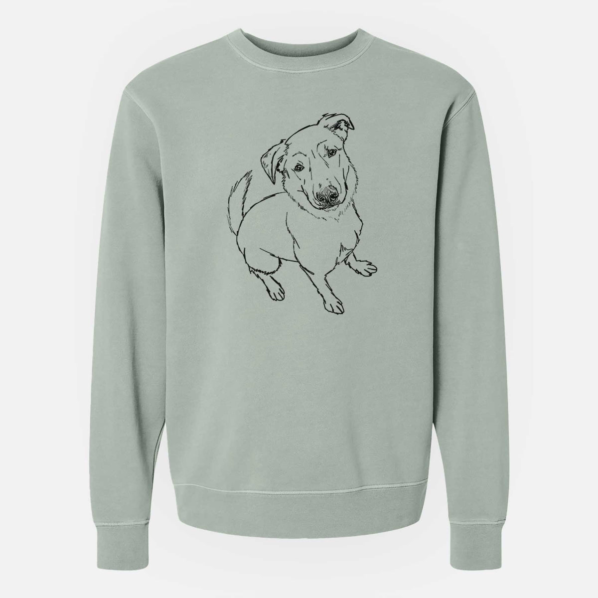 Doodled Ike the Lab Mix - Unisex Pigment Dyed Crew Sweatshirt