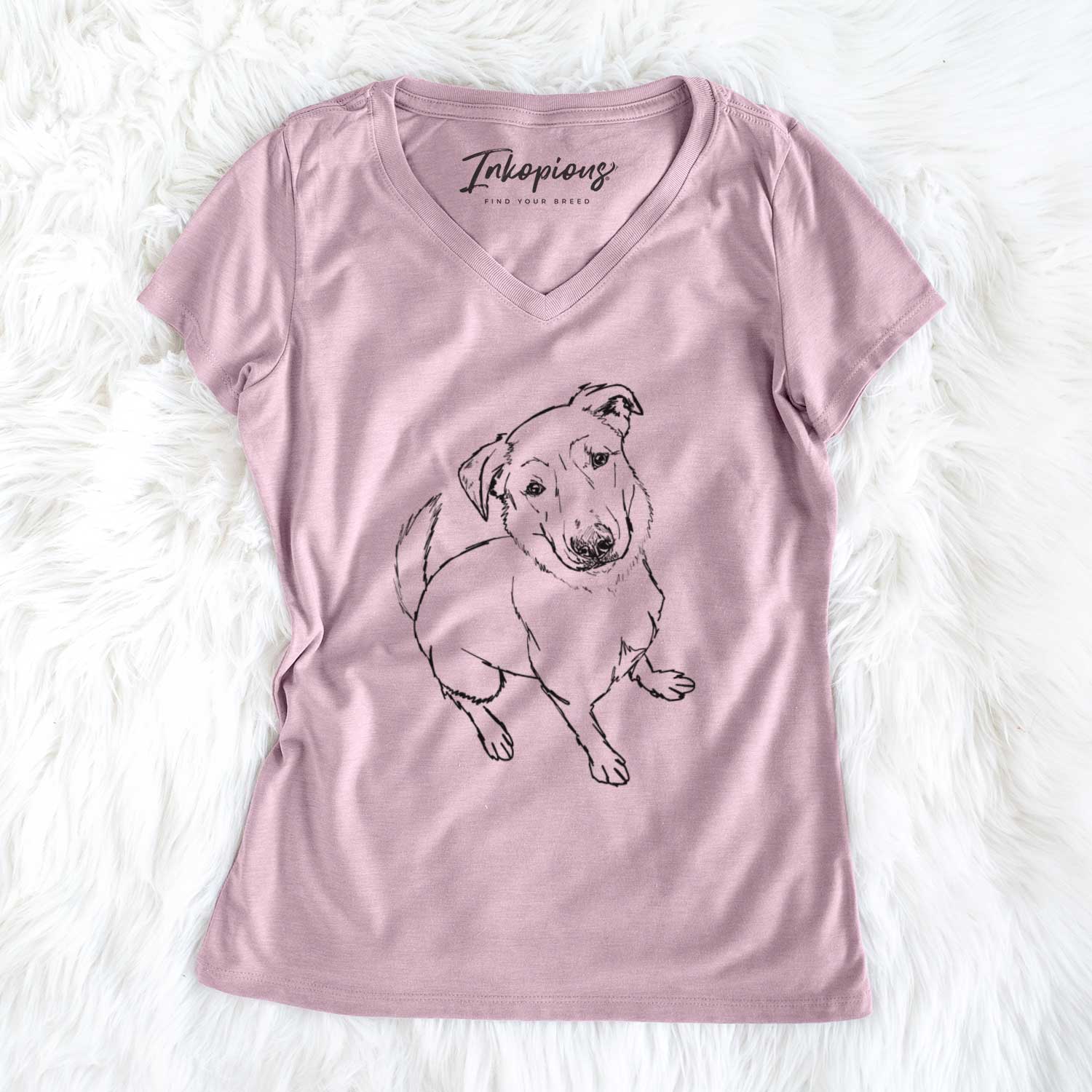 Doodled Ike the Lab Mix - Women's V-neck Shirt