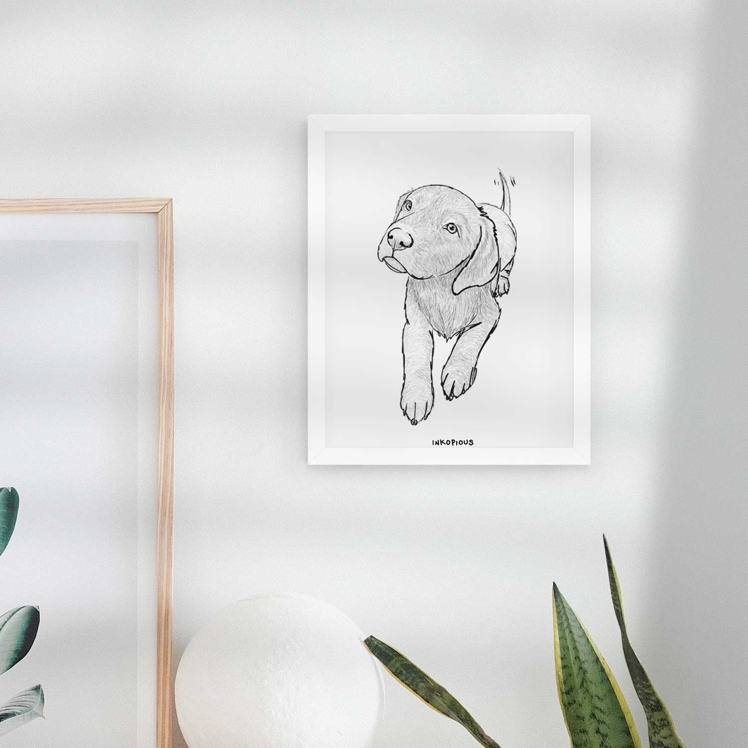 Doodled Indiana the Chocolate Lab Art Print