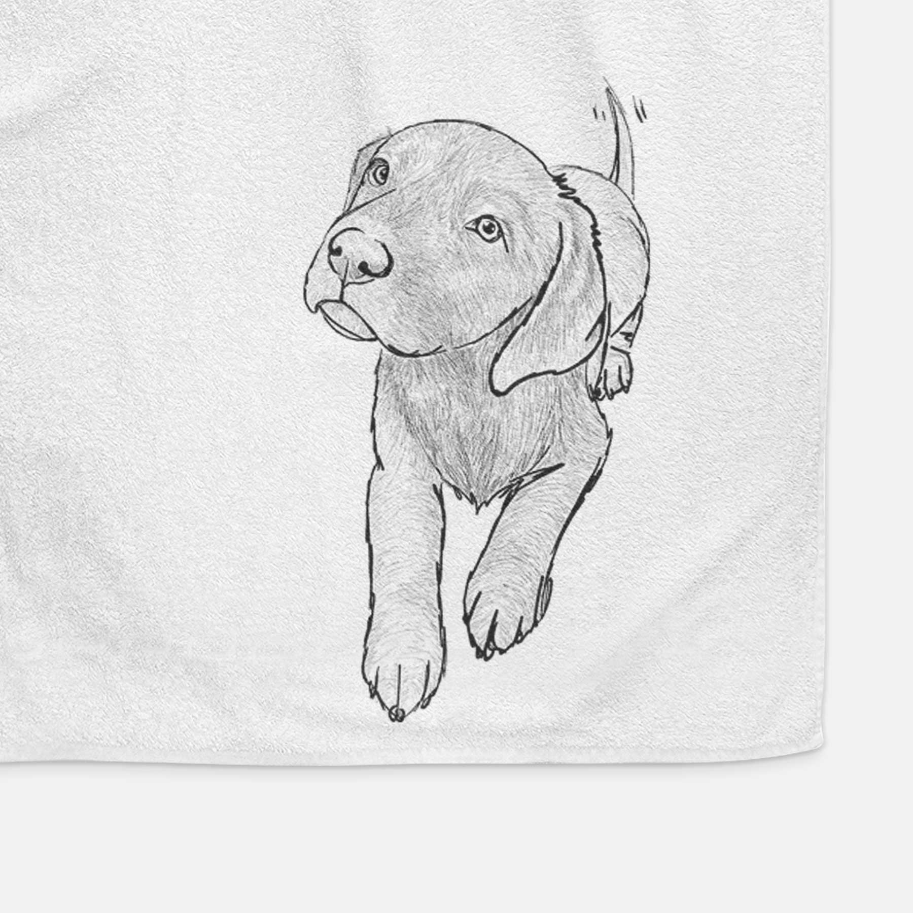 Doodled Indiana the Chocolate Lab Decorative Hand Towel