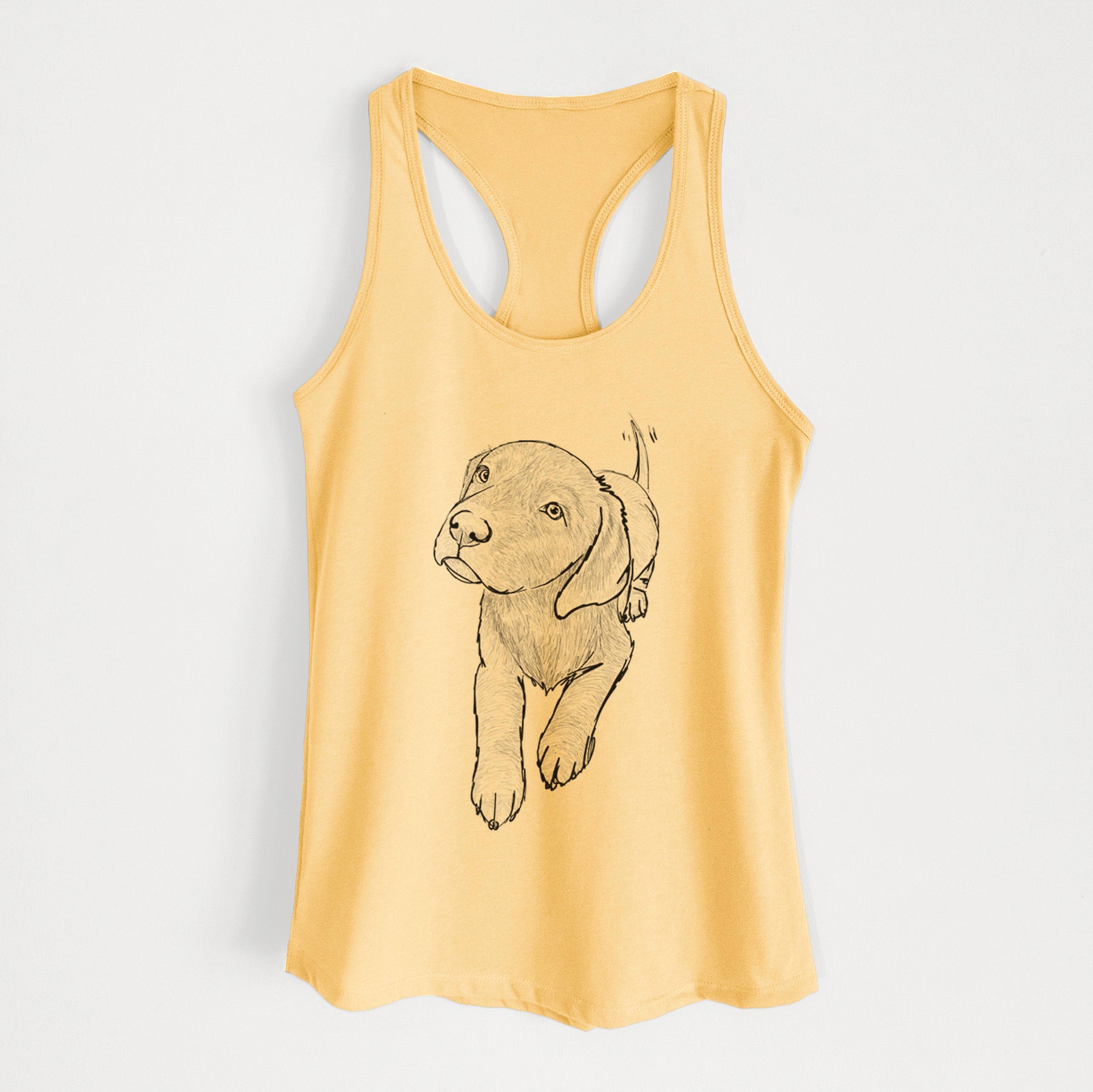 Doodled Indiana the Chocolate Lab - Women's Racerback Tanktop