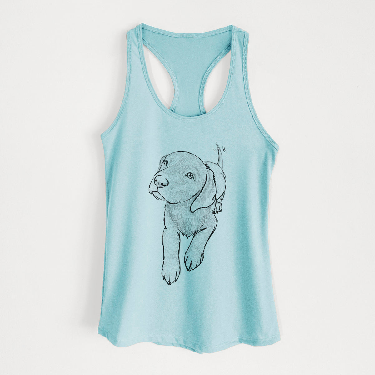 Doodled Indiana the Chocolate Lab - Women&#39;s Racerback Tanktop