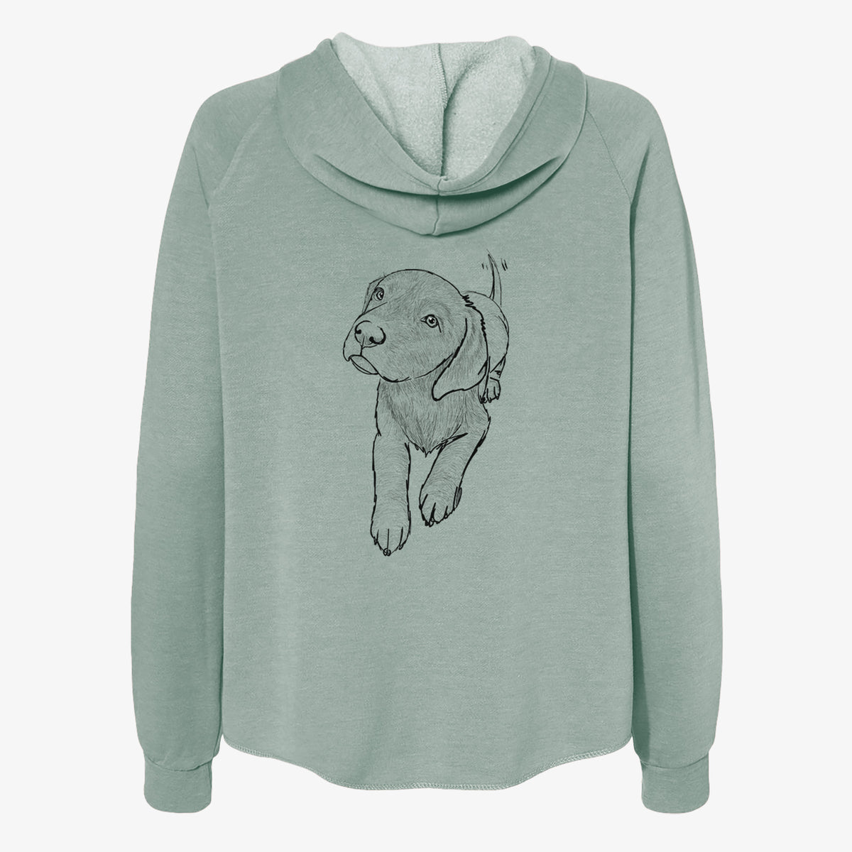 Doodled Indiana the Chocolate Lab - Women's Cali Wave Zip-Up Sweatshirt
